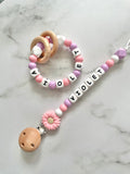 Personalised Dummy Chain - Pink Daisy
