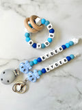 Personalised Dummy Chain - Boy Elephant