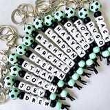 Personalised Coloured Soccer Ball Keyring