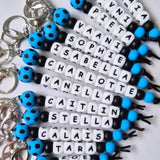 Personalised Coloured Soccer Ball Keyring