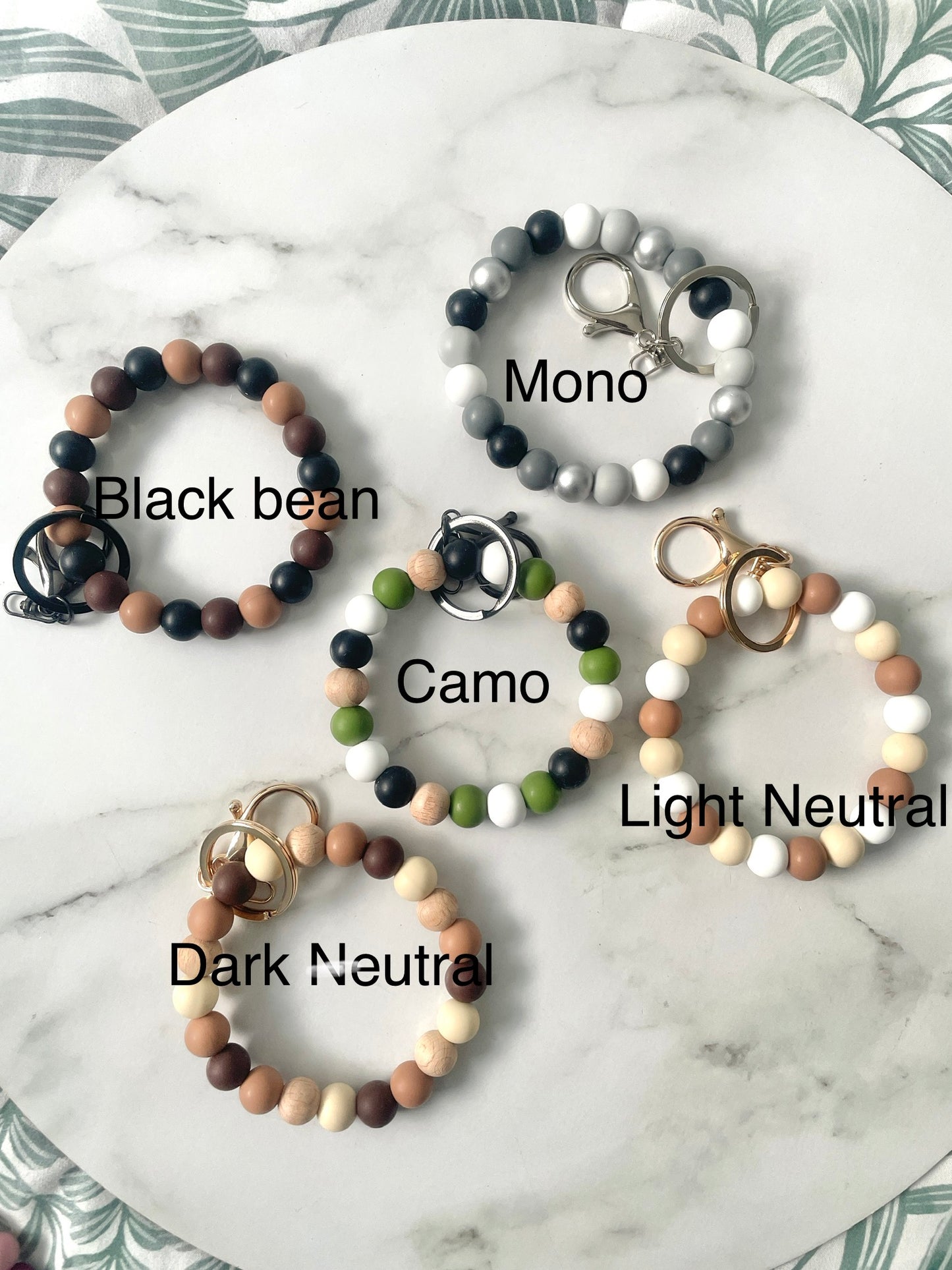 Silicone Beaded Wristlet Keychain