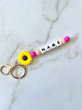 Personalised Sunflower Keyring