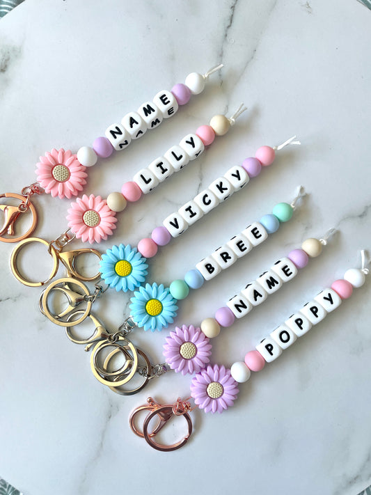 Personalised Flower Keyring