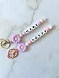 Personalised Flower Keyring