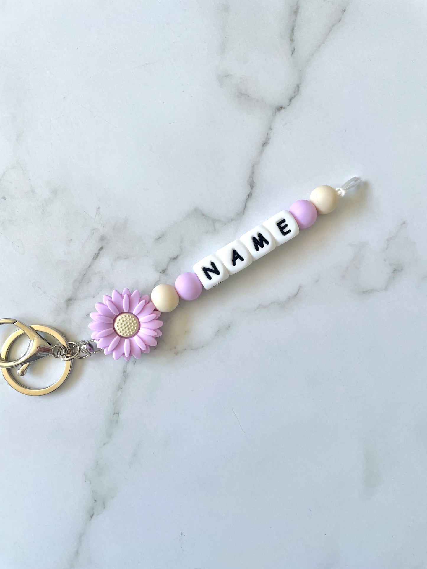 Personalised Flower Keyring