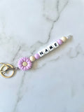 Personalised Flower Keyring