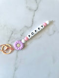 Personalised Flower Keyring