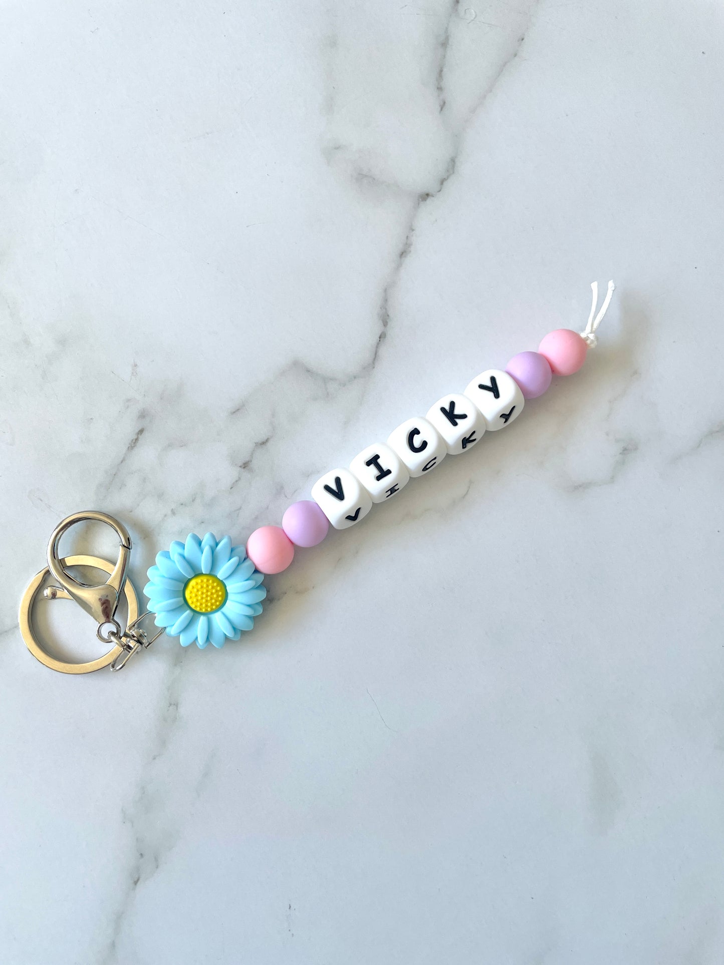 Personalised Flower Keyring