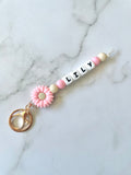 Personalised Flower Keyring