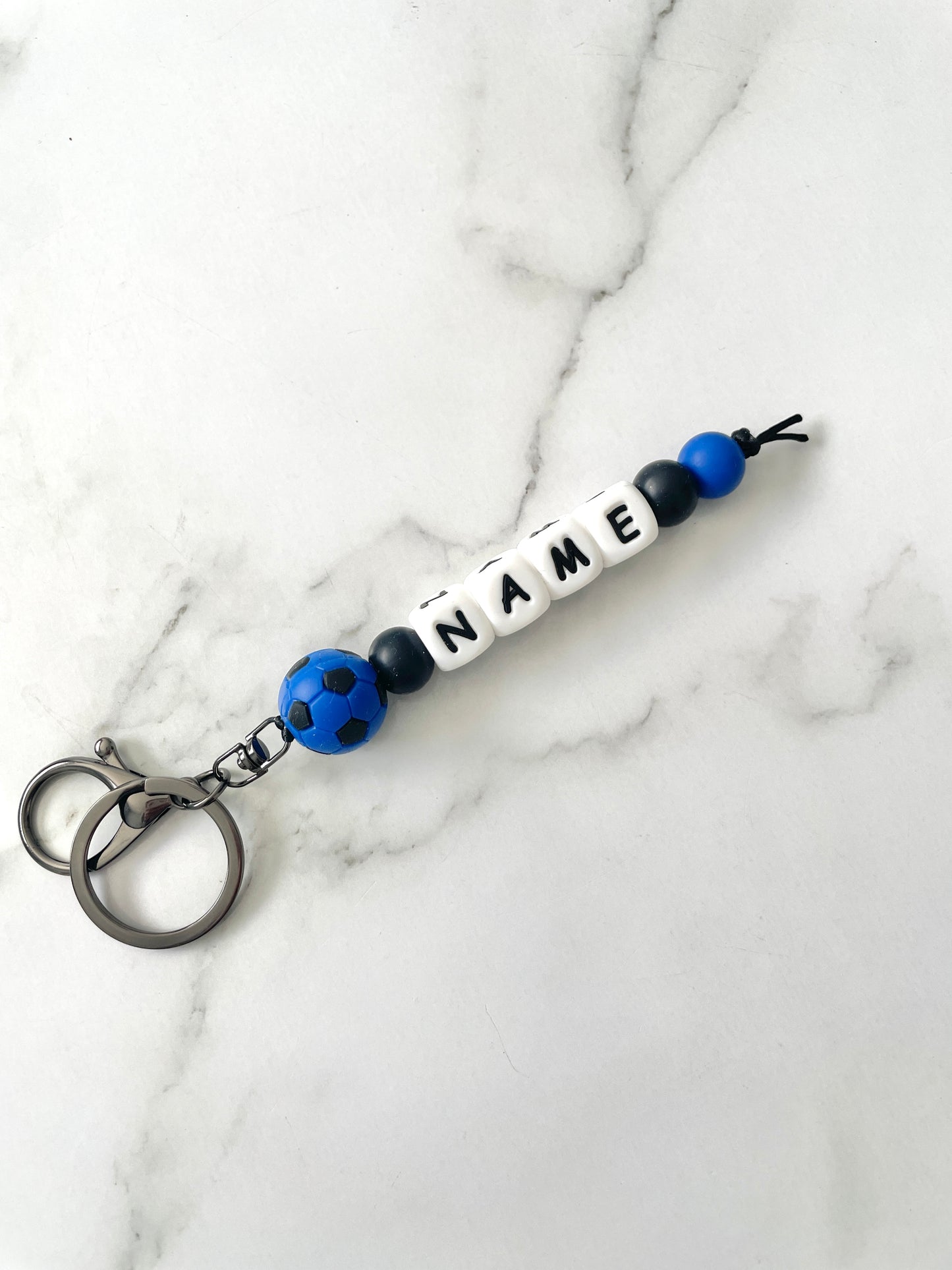 Personalised Coloured Soccer Ball Keyrings