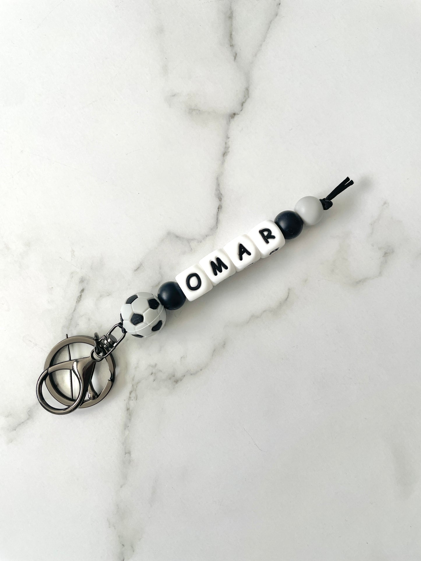 Personalised Coloured Soccer Ball Keyrings