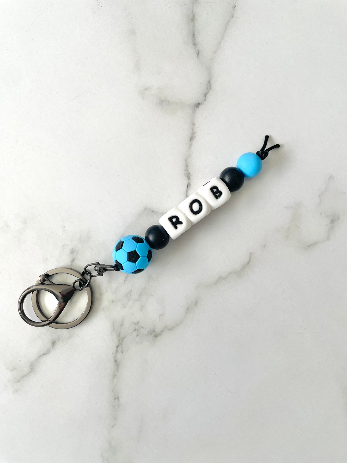 Personalised Coloured Soccer Ball Keyrings