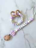 Personalised Dummy Chain - Purple Daisy