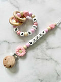 Personalised Dummy Chain - Pink Daisy