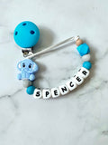 Personalised Dummy Chain - Boy Elephant