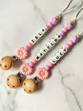 Personalised Dummy Chain - Pink Daisy