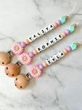Personalised Dummy Chain - Pink Daisy