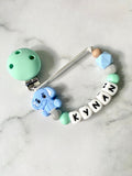 Personalised Dummy Chain - Boy Elephant