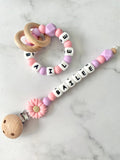 Personalised Dummy Chain - Pink Daisy