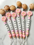 Personalised Dummy Chain - Pink Daisy