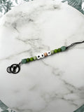 personalised teacher lanyard dark green