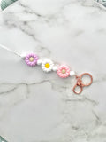 flower trio lanyard white/pink/purple mix