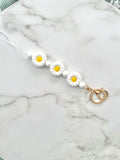 flower trio lanyard white