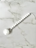 Dummy Chain, beaded dummy Clip, Dummy Holder - white.