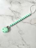 Dummy Chain, beaded dummy Clip, Dummy Holder - mint green.