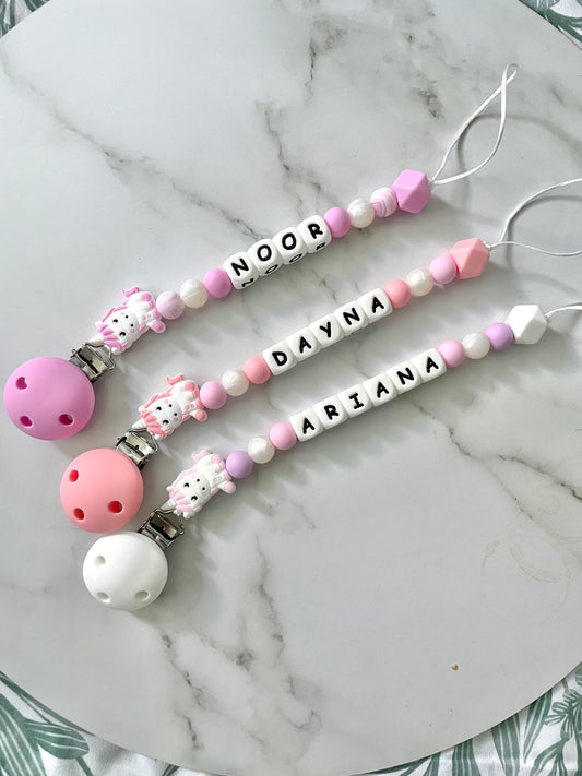 Personalised dummy chain, dummy clip, dummy holder, unicorn.