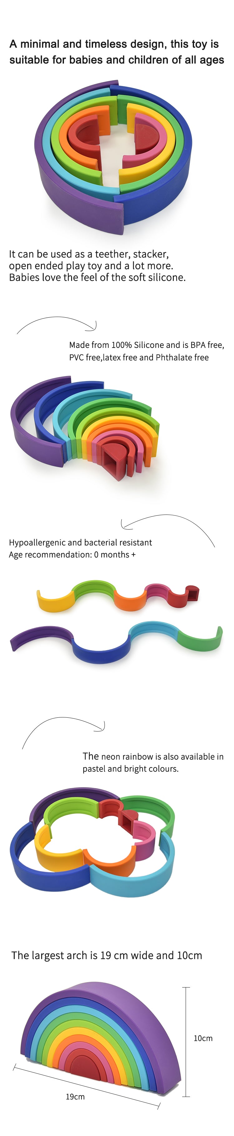 Silicone Rainbow Stacking Toy