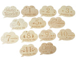 Wooden Cloud Baby Milestone Cards