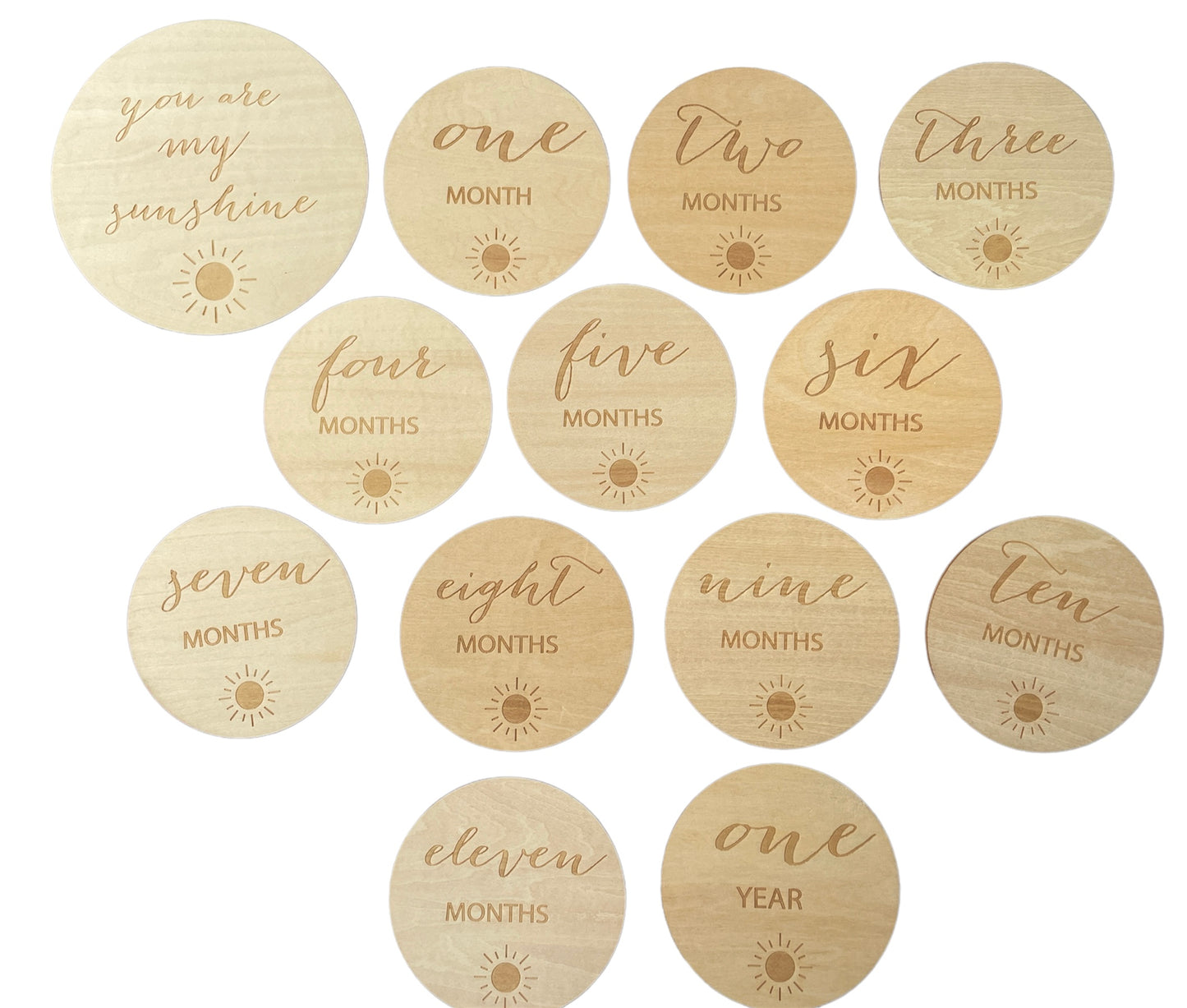 Wooden Sunshine Baby Milestone Cards