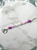 personalised teacher lanyard purple