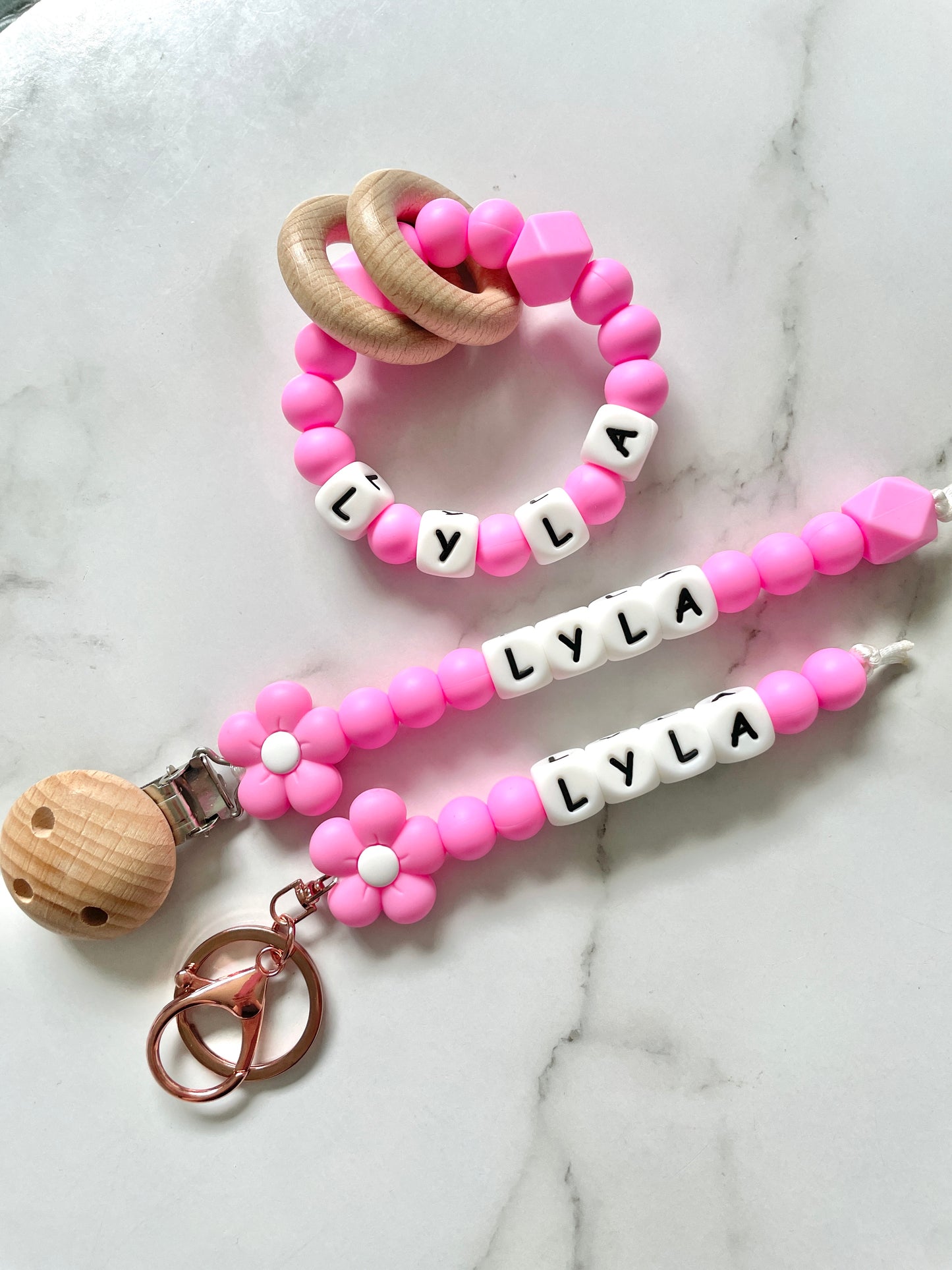 Personalised Dummy Chain - Coloured Flower