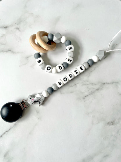 Personalised Dummy Chain -Dinosaur