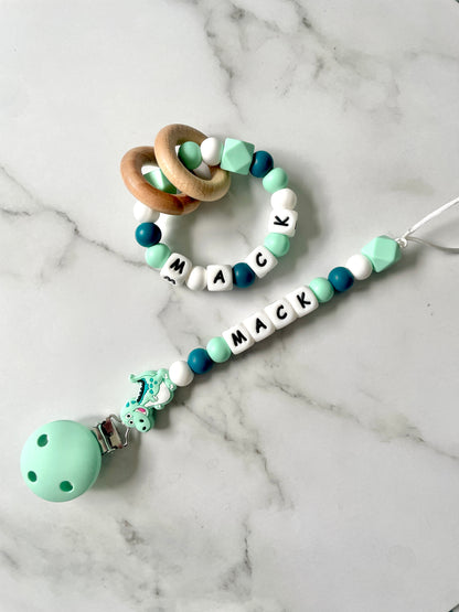 Personalised Dummy Chain -Dinosaur