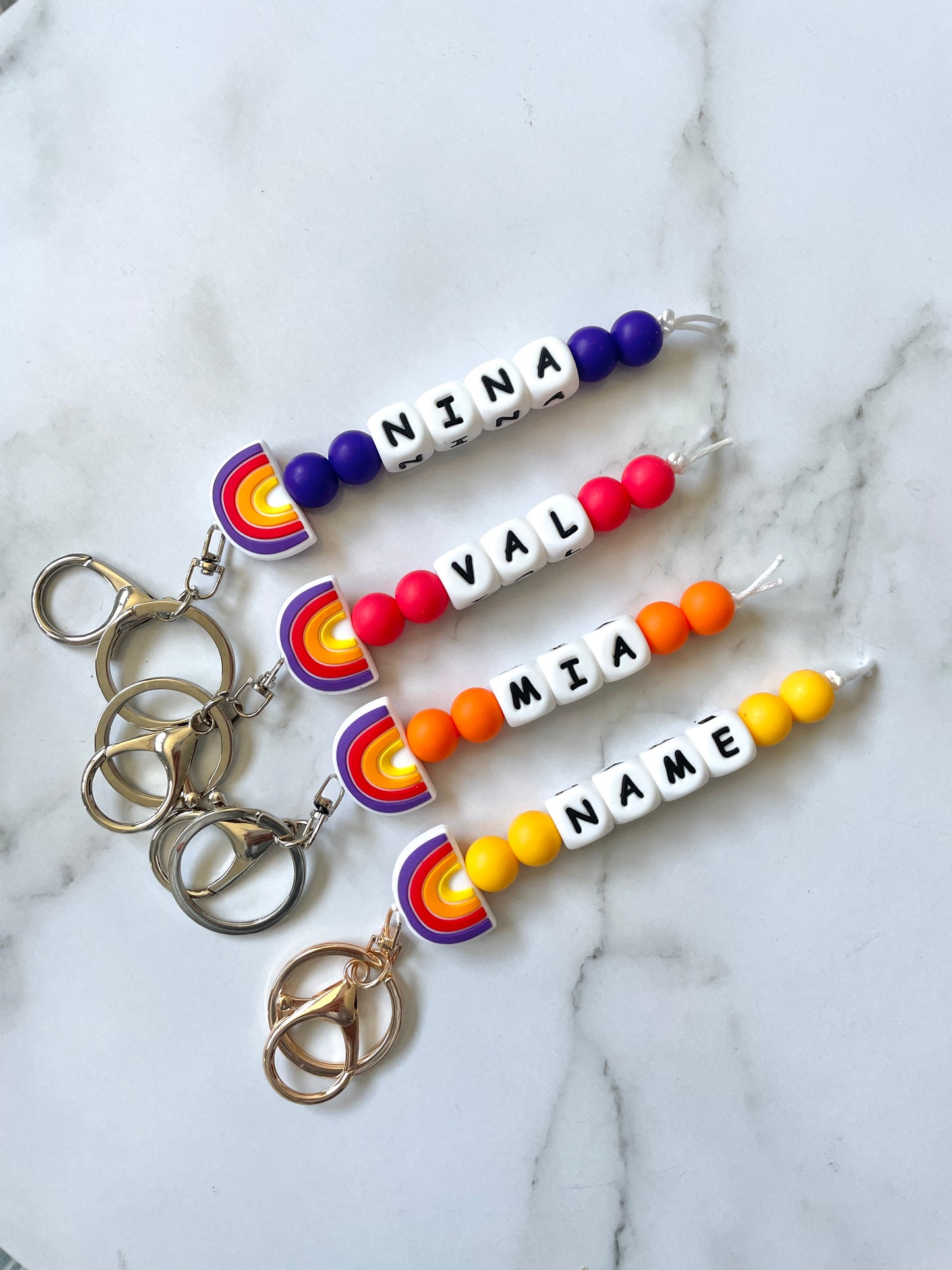 Personalised Rainbow Keyrings