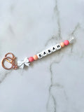 Girls Personalized Bow Keyring