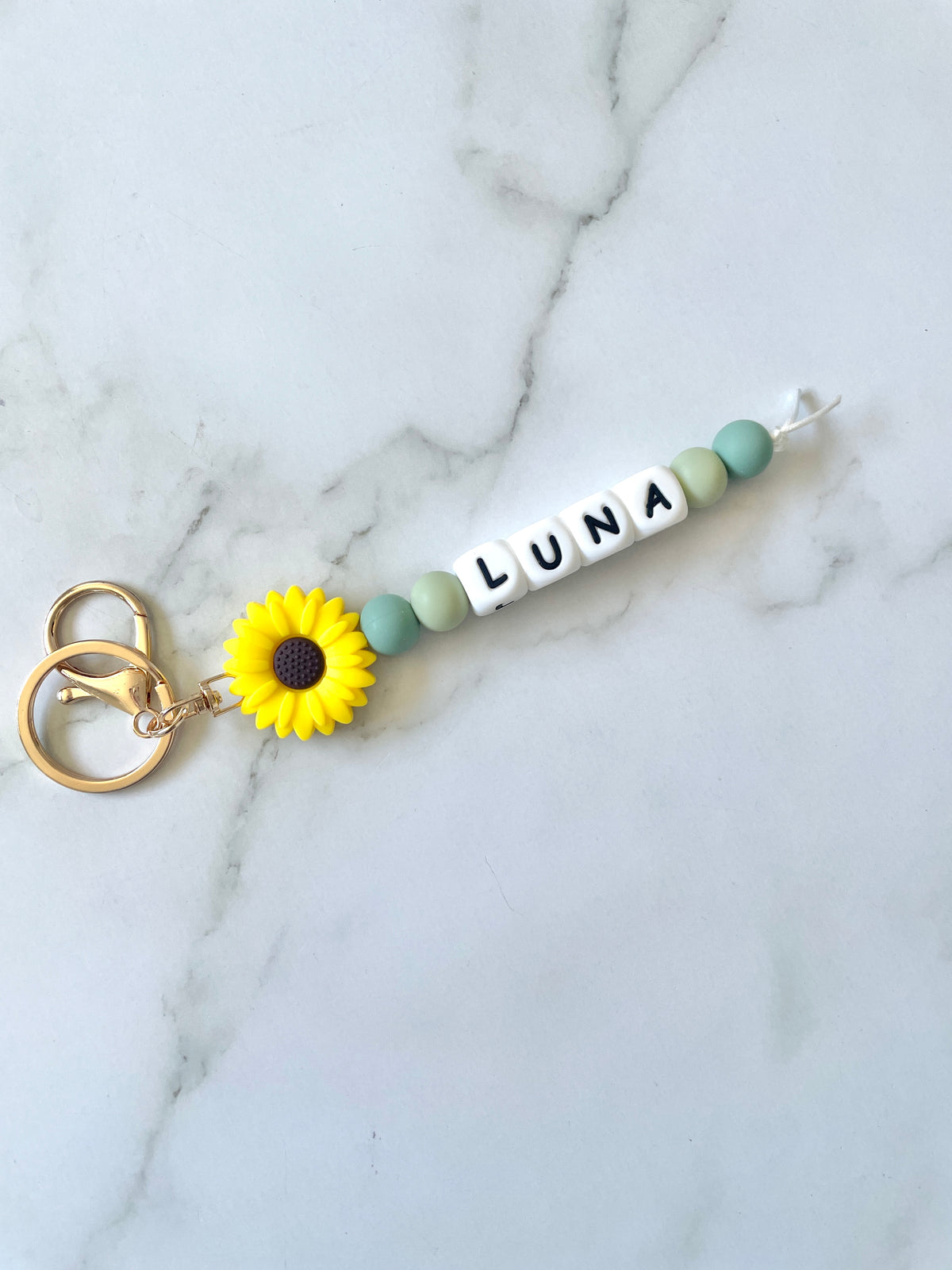 Personalised Sunflower Keyring