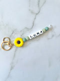 Personalised Sunflower Keyring