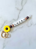 Personalised Sunflower Keyring