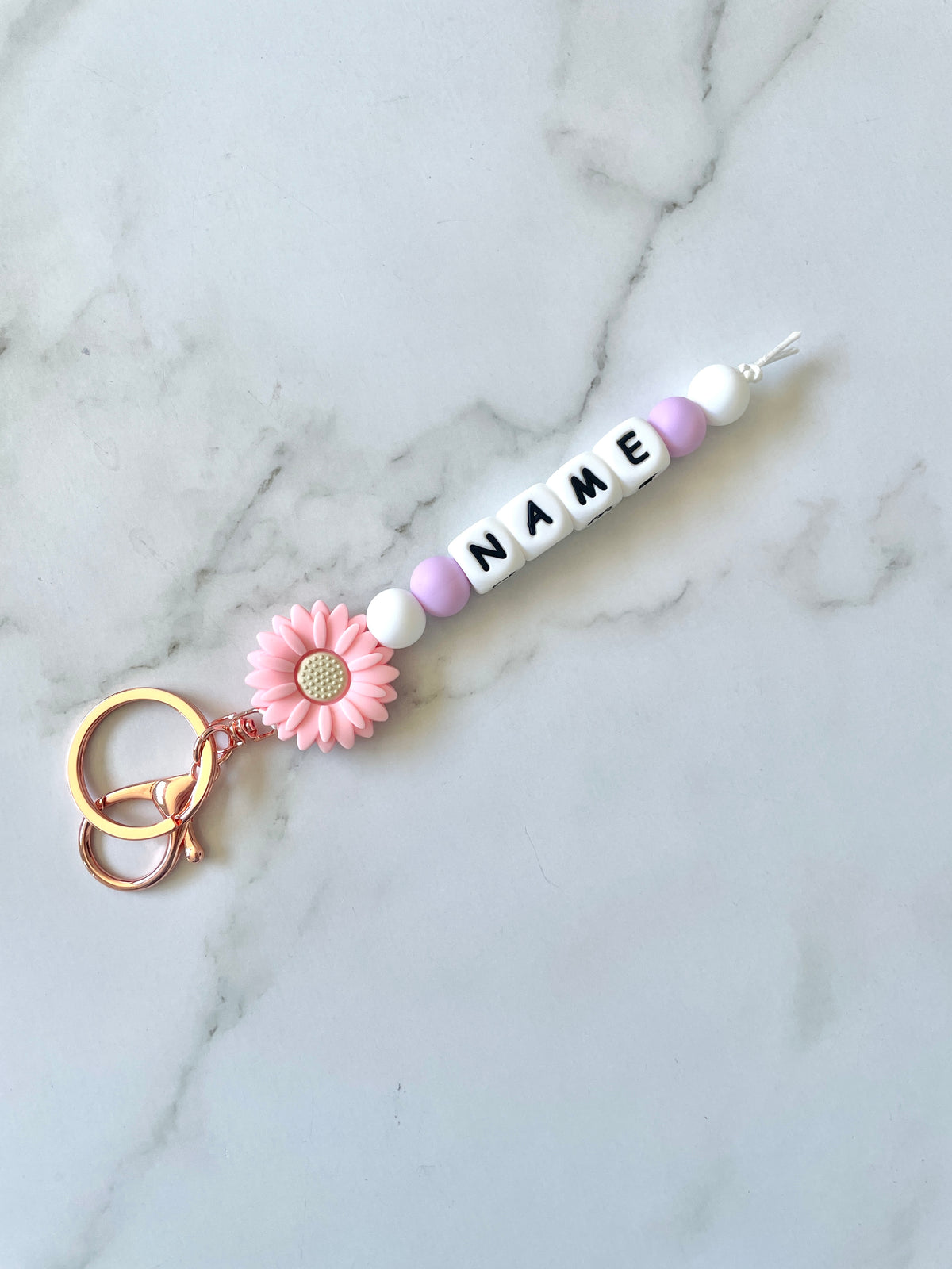 Personalised Flower Keyring