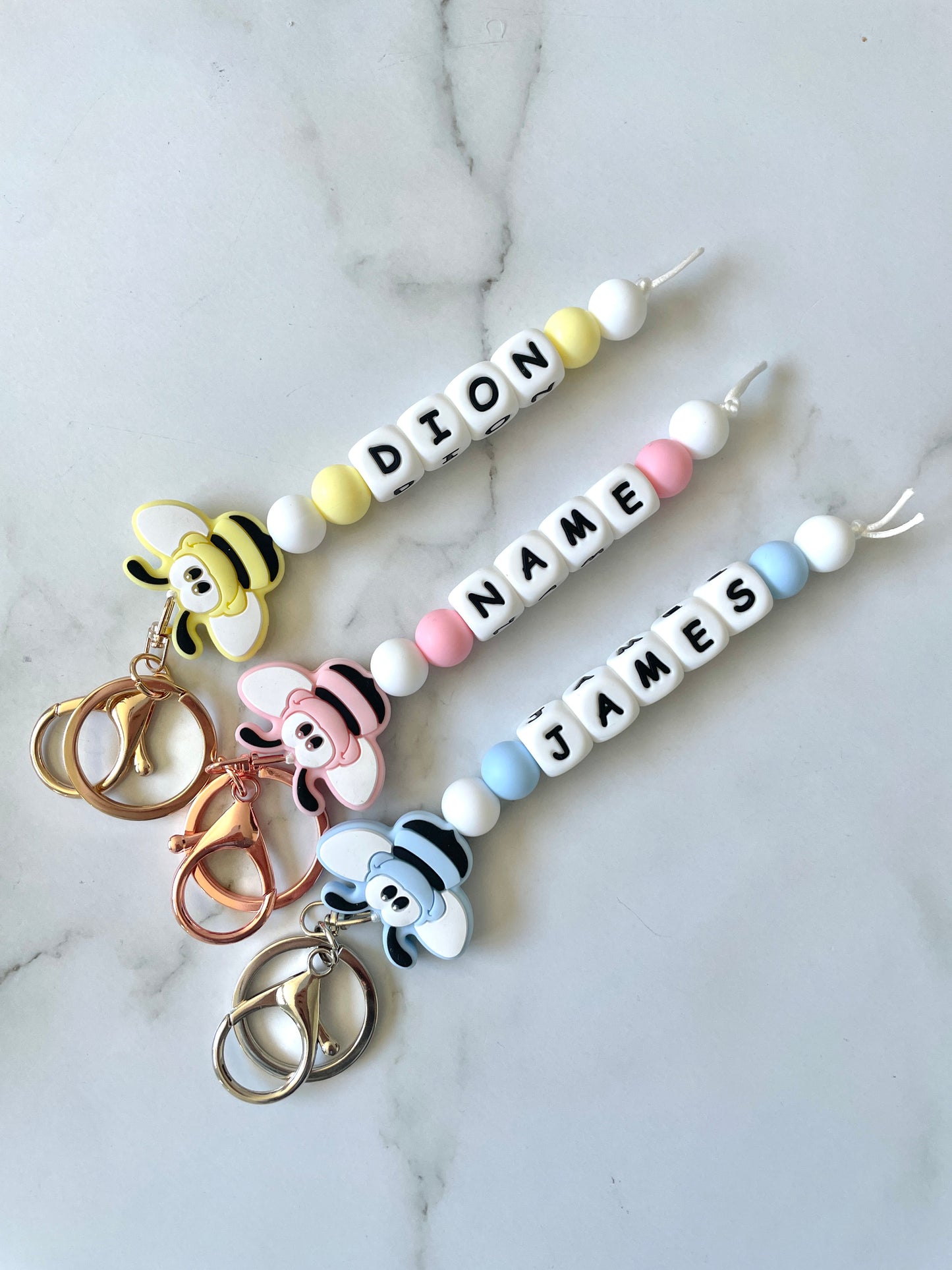 Personalised Bumble Bee Keyrings