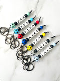 Personalised Coloured Soccer Ball Keyrings