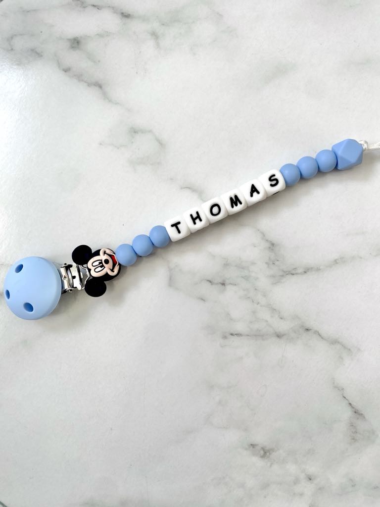 Personalised Dummy Chain - Limited Edition Boy Mouse