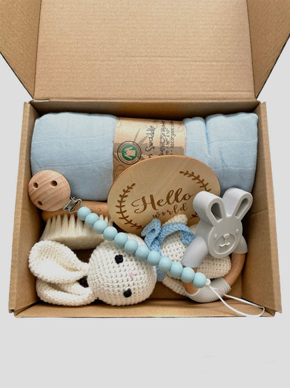 Newborn gift hamper, baby shower gift, baby gift box, blue
