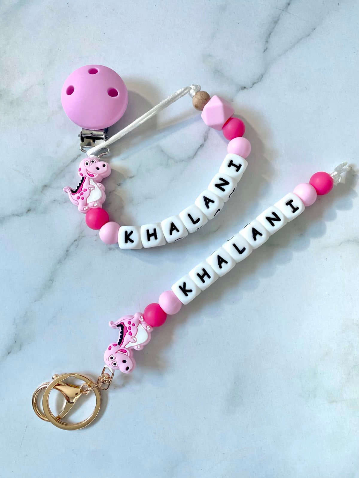 Personalised Dummy Chain -Dinosaur
