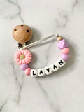 Personalised Dummy Chain - Pink Daisy