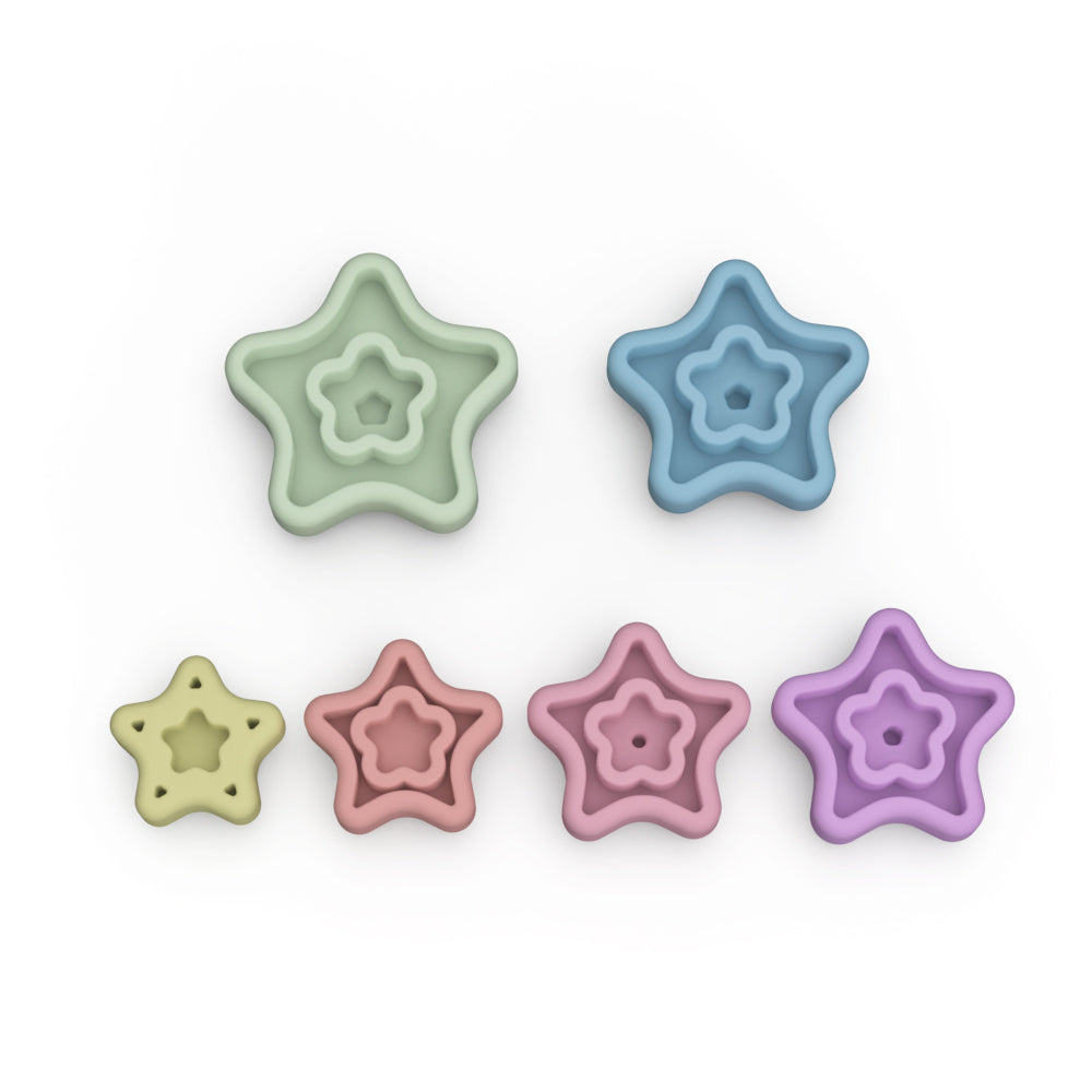 Star Pastel Silicone Stacking Tower